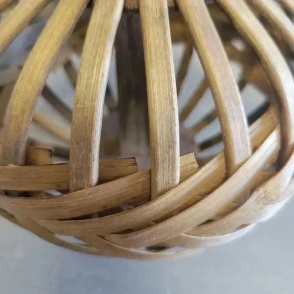 Vintage Rattan Round Enclosed Basket Decor - Picture 3 of 3